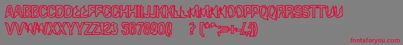 Eclipsed Moon Outline Font – Red Fonts on Gray Background
