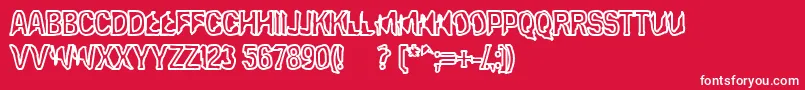 Eclipsed Moon Outline Font – White Fonts on Red Background