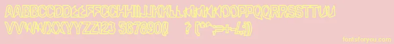 Eclipsed Moon Outline Font – Yellow Fonts on Pink Background