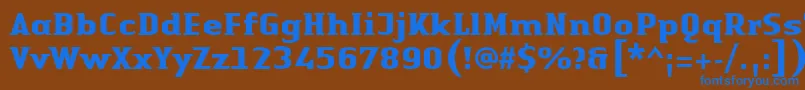 フォントLinotypeAuthenticSmallSerifBold – 茶色の背景に青い文字