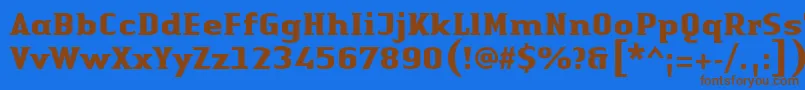 LinotypeAuthenticSmallSerifBold Font – Brown Fonts on Blue Background