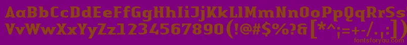 LinotypeAuthenticSmallSerifBold-Schriftart – Braune Schriften auf violettem Hintergrund