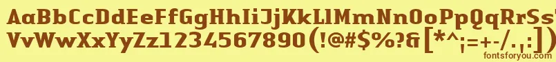 Police LinotypeAuthenticSmallSerifBold – polices brunes sur fond jaune