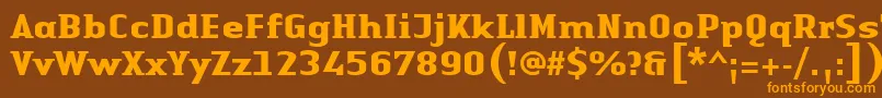 LinotypeAuthenticSmallSerifBold Font – Orange Fonts on Brown Background