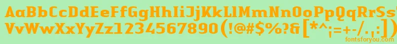 LinotypeAuthenticSmallSerifBold Font – Orange Fonts on Green Background