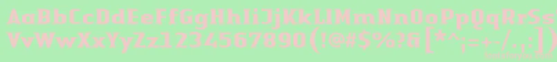 LinotypeAuthenticSmallSerifBold Font – Pink Fonts on Green Background