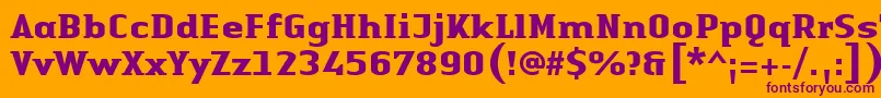 LinotypeAuthenticSmallSerifBold Font – Purple Fonts on Orange Background