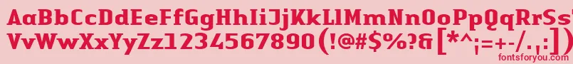 LinotypeAuthenticSmallSerifBold Font – Red Fonts on Pink Background