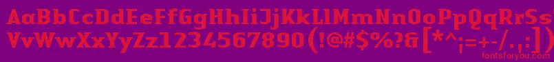 LinotypeAuthenticSmallSerifBold Font – Red Fonts on Purple Background