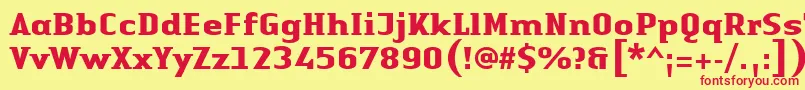 LinotypeAuthenticSmallSerifBold Font – Red Fonts on Yellow Background