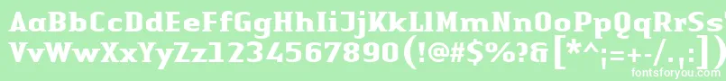 LinotypeAuthenticSmallSerifBold Font – White Fonts on Green Background