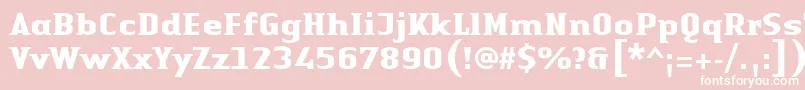 LinotypeAuthenticSmallSerifBold-Schriftart – Weiße Schriften auf rosa Hintergrund