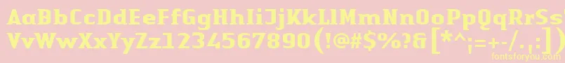 LinotypeAuthenticSmallSerifBold Font – Yellow Fonts on Pink Background