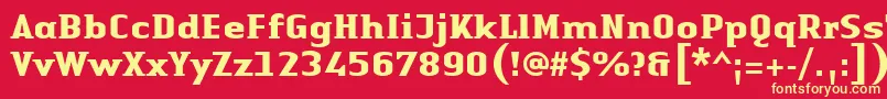 Czcionka LinotypeAuthenticSmallSerifBold – żółte czcionki na czerwonym tle