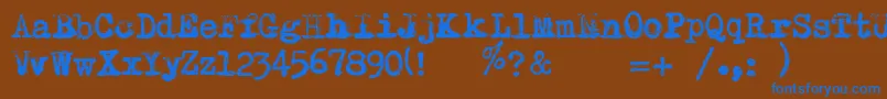 Шрифт RemingtonRiviera2007 – синие шрифты на коричневом фоне