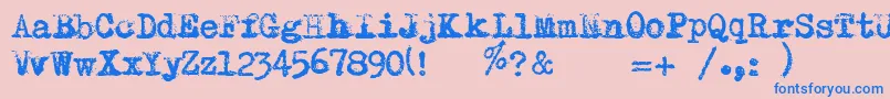 Шрифт RemingtonRiviera2007 – синие шрифты на розовом фоне