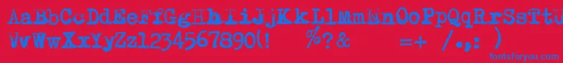 RemingtonRiviera2007 Font – Blue Fonts on Red Background