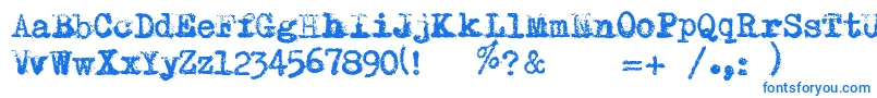 RemingtonRiviera2007 Font – Blue Fonts on White Background