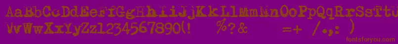 RemingtonRiviera2007 Font – Brown Fonts on Purple Background