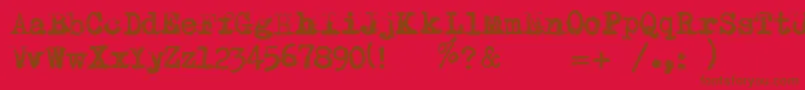 Шрифт RemingtonRiviera2007 – коричневые шрифты на красном фоне