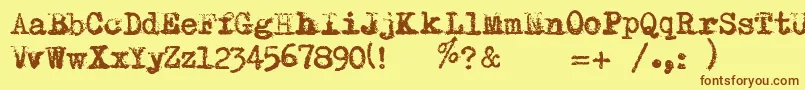 RemingtonRiviera2007 Font – Brown Fonts on Yellow Background