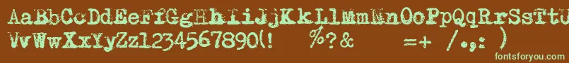 RemingtonRiviera2007 Font – Green Fonts on Brown Background