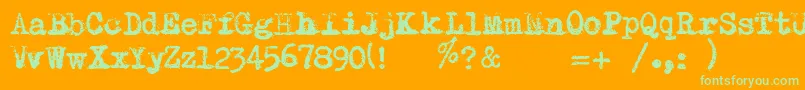 RemingtonRiviera2007 Font – Green Fonts on Orange Background