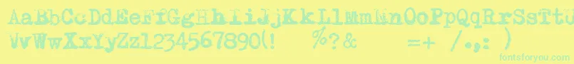 RemingtonRiviera2007 Font – Green Fonts on Yellow Background