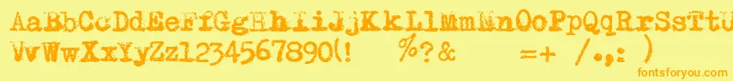 RemingtonRiviera2007 Font – Orange Fonts on Yellow Background