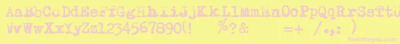 RemingtonRiviera2007 Font – Pink Fonts on Yellow Background