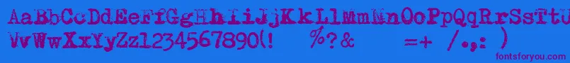 RemingtonRiviera2007 Font – Purple Fonts on Blue Background