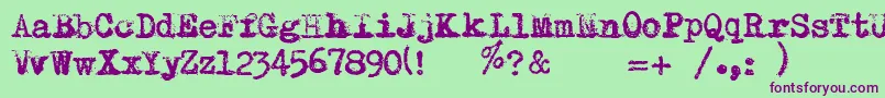 RemingtonRiviera2007-Schriftart – Violette Schriften auf grünem Hintergrund
