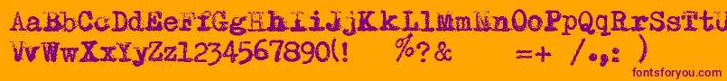 RemingtonRiviera2007-Schriftart – Violette Schriften auf orangefarbenem Hintergrund