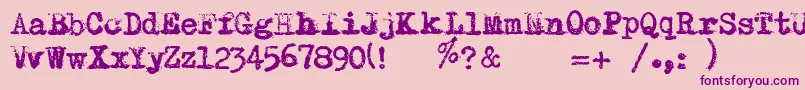 Шрифт RemingtonRiviera2007 – фиолетовые шрифты на розовом фоне
