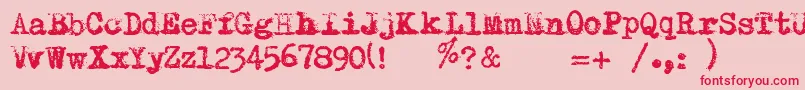 RemingtonRiviera2007 Font – Red Fonts on Pink Background