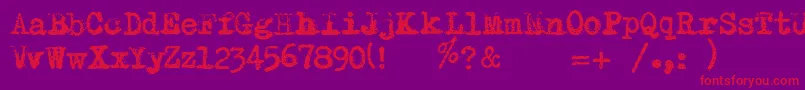 RemingtonRiviera2007 Font – Red Fonts on Purple Background