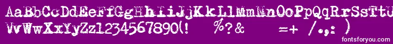 Шрифт RemingtonRiviera2007 – белые шрифты на фиолетовом фоне