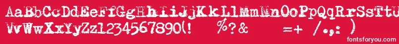 RemingtonRiviera2007 Font – White Fonts on Red Background
