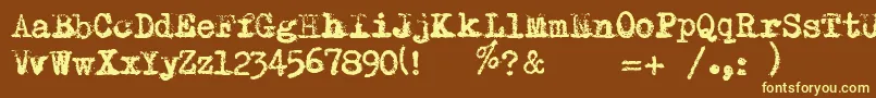 RemingtonRiviera2007 Font – Yellow Fonts on Brown Background