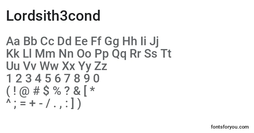 Czcionka Lordsith3cond – alfabet, cyfry, specjalne znaki