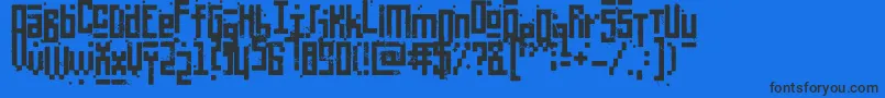 PixelicWar-Schriftart – Schwarze Schriften auf blauem Hintergrund