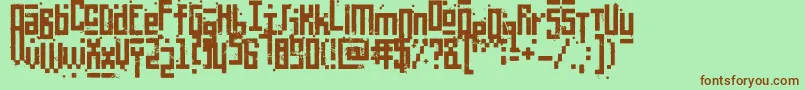PixelicWar Font – Brown Fonts on Green Background