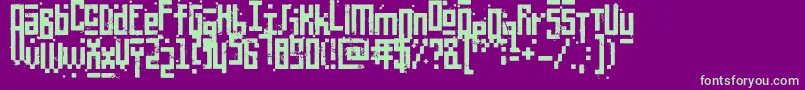 PixelicWar Font – Green Fonts on Purple Background