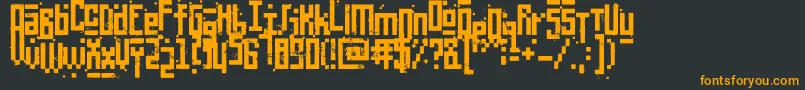 PixelicWar-Schriftart – Orangefarbene Schriften auf schwarzem Hintergrund