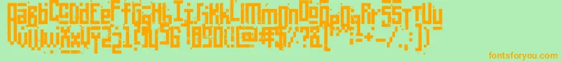 PixelicWar Font – Orange Fonts on Green Background