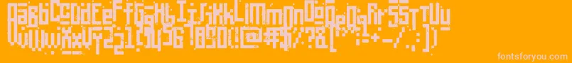 PixelicWar-fontti – vaaleanpunaiset fontit oranssilla taustalla
