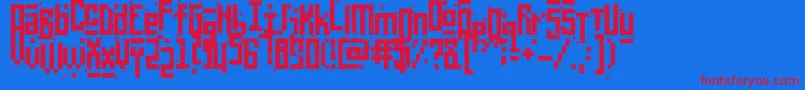 PixelicWar Font – Red Fonts on Blue Background