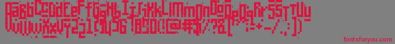 fuente PixelicWar – Fuentes Rojas Sobre Fondo Gris