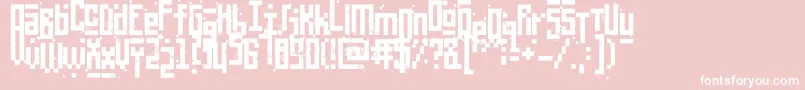 PixelicWar-Schriftart – Weiße Schriften auf rosa Hintergrund