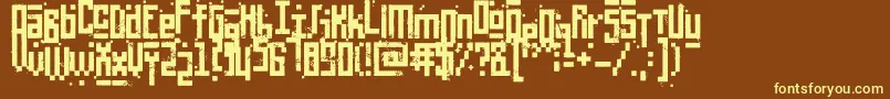 PixelicWar Font – Yellow Fonts on Brown Background